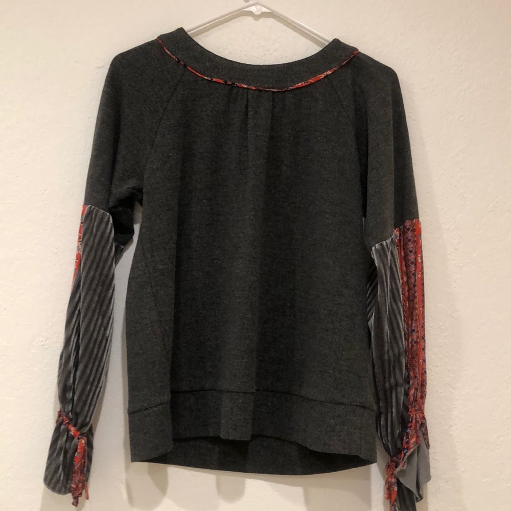 Grey Multicolored Long Sleeved Shirt